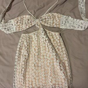 Angel Biba | Tie Halter Daisy Mini Dress